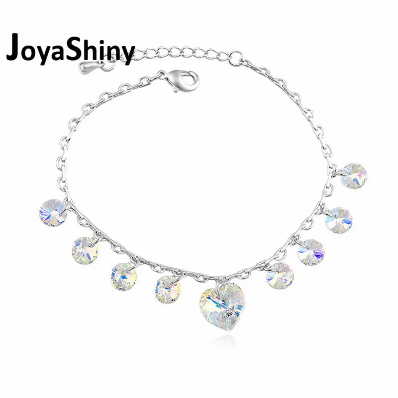 Bohemian Crystals from Austria Heart Charm Bracelets