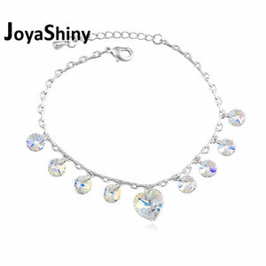 Bohemian Crystals from Austria Heart Charm Bracelets