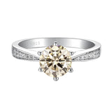 1CT Green Moissanite Ring 925 Silver Bridal Engagement Wedding Jewelry