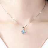 1CT Moissanite Heart Necklace S925 Silver Diamond Pendant