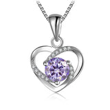 1CT Moissanite Heart Necklace S925 Silver Diamond Pendant
