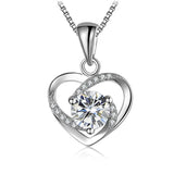 1CT Moissanite Heart Necklace S925 Silver Diamond Pendant