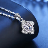 JoyceJelly 1ct 8 Hearts & 8 Arrows Moissanite Necklace S925 Sterling Silver