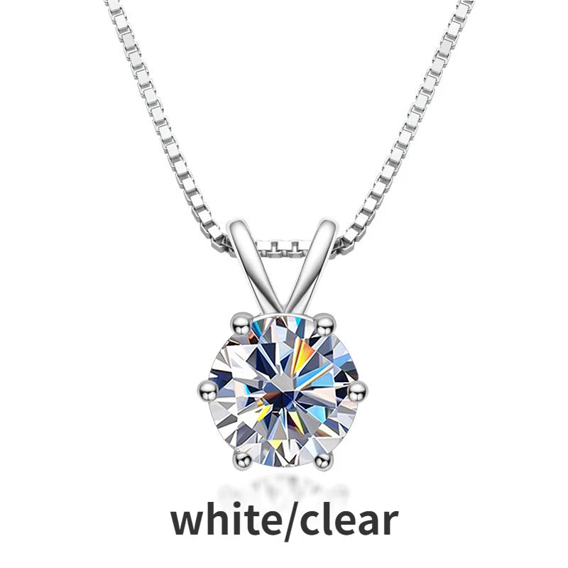 1ct Moissanite Pendant 925 Sterling Silver Necklace