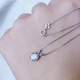 1ct Moissanite Pendant 925 Sterling Silver Necklace