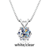 1ct Moissanite Pendant 925 Sterling Silver Necklace