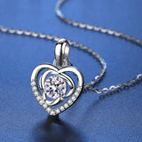 925 Silver Moissanite Heart Pendant Necklace for Women