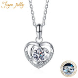 925 Silver Moissanite Heart Pendant Necklace for Women