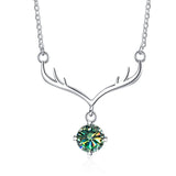 S925 Silver Moissanite Diamond Deer Pendant Necklace