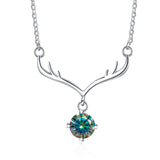 S925 Silver Moissanite Diamond Deer Pendant Necklace