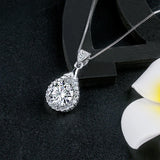 925 Silver Necklace Pendant 1.0ct D Moissanite Diamond Test Women Gift