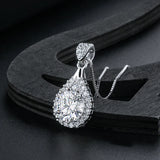 925 Silver Necklace Pendant 1.0ct D Moissanite Diamond Test Women Gift