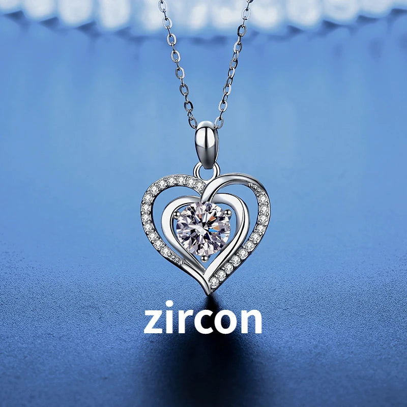 JoyceJelly Silver 925 Necklace Heart Pendant Romantic Gift