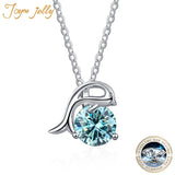 Sterling Silver 925 1ct Moissanite Dolphin Pendant Necklace