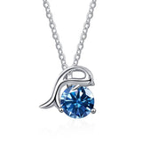 Sterling Silver 925 1ct Moissanite Dolphin Pendant Necklace