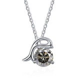 Sterling Silver 925 1ct Moissanite Dolphin Pendant Necklace