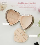 2Layers Heart Shape Leather Jewelry Box Organizador De Joyas
