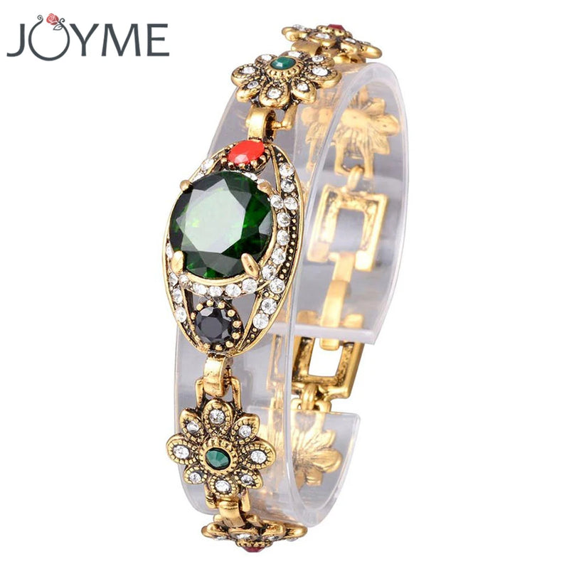 Green Austria Crystal Retro Gold-Color Big Stone Party Wedding Lucky Gift