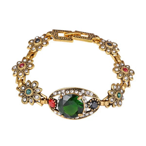 Green Austria Crystal Retro Gold-Color Big Stone Party Wedding Lucky Gift