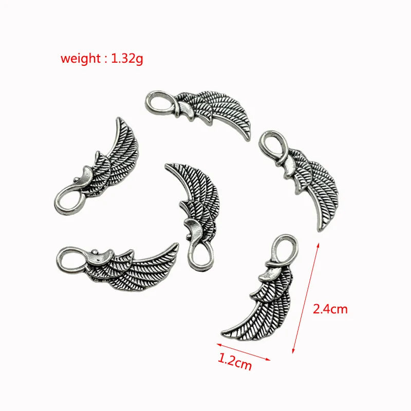 180pcs Angel Wings Pendant for Jewelry Making DIY Bracelet Necklace