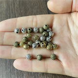 Ju Yuan 300pcs 6mm Metal Alloy Perforated Round Beads for Jewelry Making