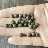 Ju Yuan 300pcs 6mm Metal Alloy Perforated Round Beads for Jewelry Making