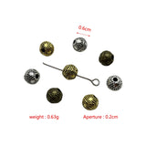 Ju Yuan 300pcs 6mm Metal Alloy Perforated Round Beads for Jewelry Making