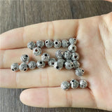 Ju Yuan 300pcs 6mm Metal Alloy Perforated Round Beads for Jewelry Making