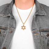 Judaism Hexagram Men Necklaces Pendants Chain Punk Male Jewelry Gift