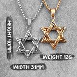 Judaism Hexagram Men Necklaces Pendants Chain Punk Male Jewelry Gift