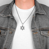 Judaism Hexagram Men Necklaces Pendants Chain Punk Male Jewelry Gift
