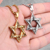 Judaism Hexagram Men Necklaces Pendants Chain Punk Male Jewelry Gift
