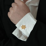 Star of David Cufflinks Religious Pentagram Twins Buttons Stainless Steel