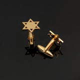 Star of David Cufflinks Religious Pentagram Twins Buttons Stainless Steel