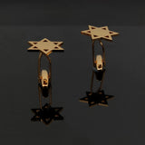 Star of David Cufflinks Religious Pentagram Twins Buttons Stainless Steel