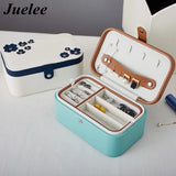 European PU Leather Jewelry Boxes Princess Portable Storage Box Large Capacity