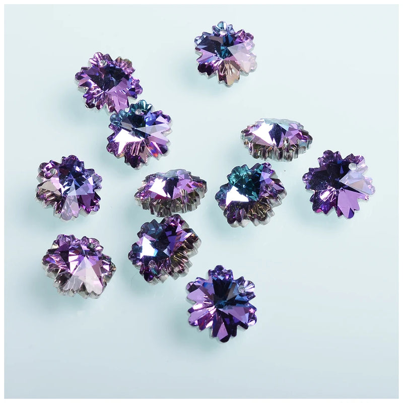 Juleecrystal 14mm Snow Shape Crystal Beads for Necklace