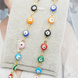 Brass Evil Eye Charm Chain for Jewelry Making