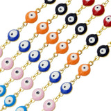 Brass Evil Eye Charm Chain for Jewelry Making