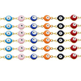 Brass Evil Eye Charm Chain for Jewelry Making