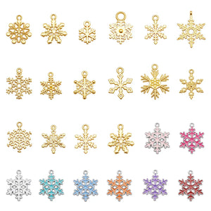 Snowflake Charms Mix & Enamel Alloy Pendant Bracelet Jewelry Making