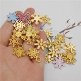 Snowflake Charms Mix & Enamel Alloy Pendant Bracelet Jewelry Making