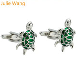 Brass Turtle Cufflinks Men's French Shirt Buttons High Green Sleeve Nail
