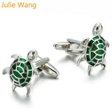 Brass Turtle Cufflinks Men's French Shirt Buttons High Green Sleeve Nail