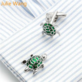 Brass Turtle Cufflinks Men's French Shirt Buttons High Green Sleeve Nail