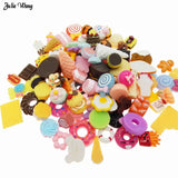 100pcs Assorted Resin Dessert Cookie Cake Bread Candy Charms DIY