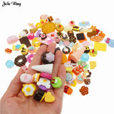 100pcs Assorted Resin Dessert Cookie Cake Bread Candy Charms DIY