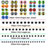 1040PCS Glass Animal Eyes & Plastic Doll Eye Googly Toy Making Accessory