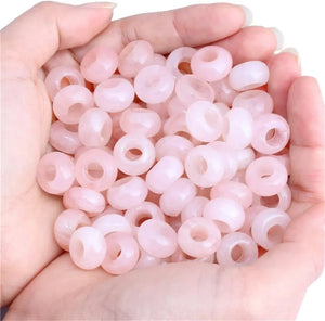 10PCS Natural Stone Beads Multiple Styles Big Hole Bracelet Jewelry Making