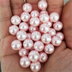10PCS Half Drilled Shell Pearl Round Beads 6-14mm Spacer Bead Bracelet Accessory